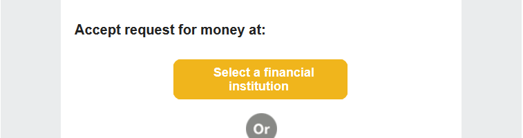 Interac e-Transfer accept request for money